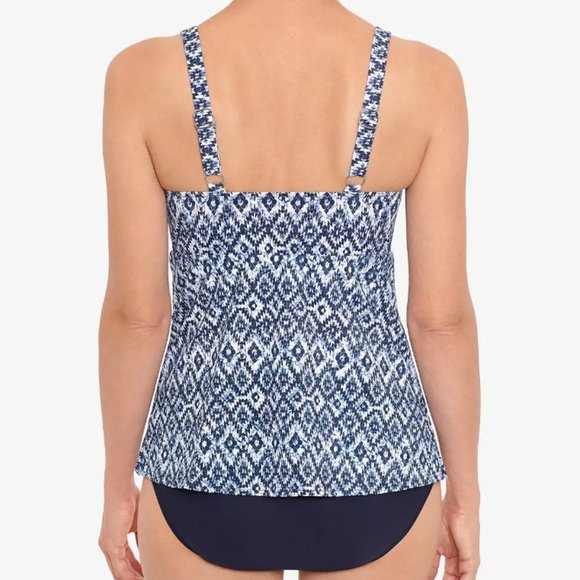 Swim Solutions Triple-Tier Tummy-Control Fauxkini One-Piece Swimsuit Size 10 - Picture 13 of 13